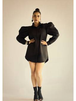 Neeti and Mudita - Black Cosmos Shirt Dress