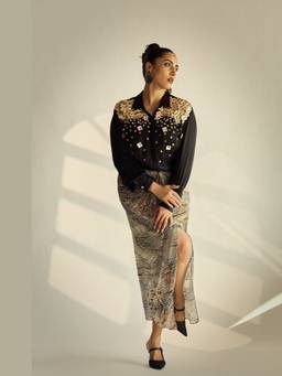 Neeti and Mudita - Black Snazzle Shirt