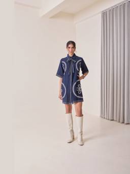 NeedleTen - Navy Blue Twilight Mini Dress