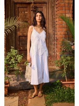 NeedleTen - Off White Lace Midi Dress