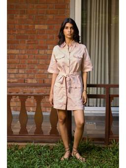 NeedleTen - Pink Blush Utility Shirt Dress