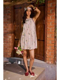 NeedleTen - Pink Rose Floral Shift Dress