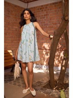 NeedleTen - Blue Ciel Floral Shift Dress