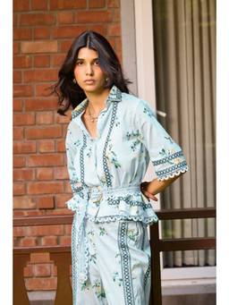 NeedleTen - Blue Ciel Floral Shirt