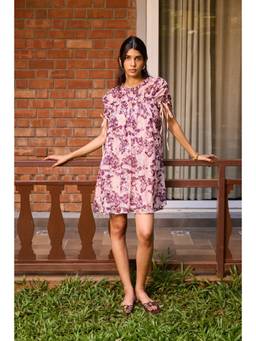 NeedleTen - Purple Plum Lace Ruched Dress
