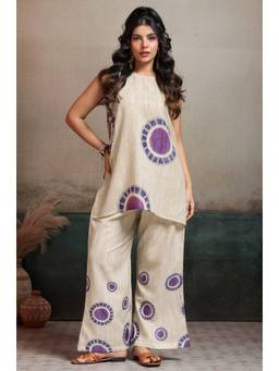 LABEL AARNA - Lilac Orbit Linen Co-ord set