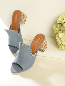 Truffle Collection - Blue Solid Heels