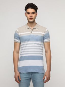 Crocodile - Engineered Striped New Wheat Slim Polo T-Shirt