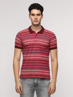 Crocodile - Grindle Stripper Red Slim Polo T-Shirt