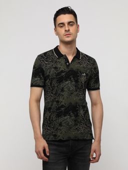 Crocodile - Abstract Grunge All Over Print Polo T-Shirt