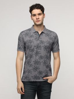 Crocodile - Floral Abstract All Over Print Polo T-Shirt