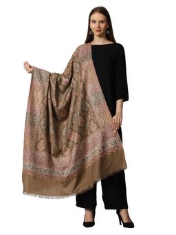 SWI STYLISH - Kashmiri Kani Wool Shawl for Women-Beige