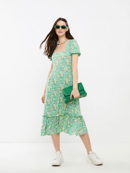 LC WAIKIKI - X-side Woven Dress Green