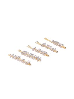 Blueberry - Set Of 5 Gold Plated Bobby Pins (Pack of 5)