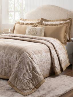 Maspar - 7 Piece Cotton Double Bed Bedding Set with Gift Box-Yellow