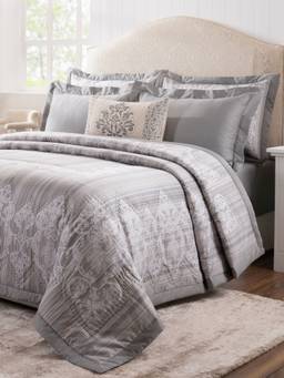Maspar - 7 Piece Cotton Double Bed Bedding Set with Gift Box-Grey