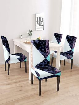 Cortina - Non-Slip Dining Chair Cover Set of 4 Geometric Printed - Multi Color
