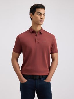 Pepe Jeans - Men Brown Cotton Solid Half Sleeves Relaxed Fit Polo T-Shirt