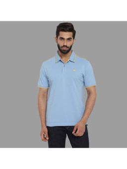 Royal Enfield - Men Blue Pure Cotton Solid Half Sleeves Regular Fit Polo T-Shirt
