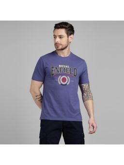 Royal Enfield - Men Purple Pure Cotton Graphic Half Sleeves Regular Fit T-Shirt