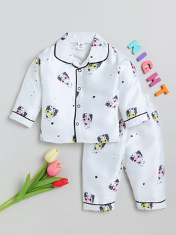 Clt.s - Kids White Full Sleeve Shirt and Pyjama