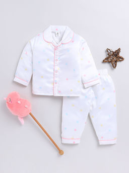 Clt.s - Kids White Full Sleeve Shirt and Pyjama