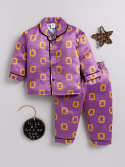 Clt.s - Kids Purple Full Sleeve Shirt and Pyjama