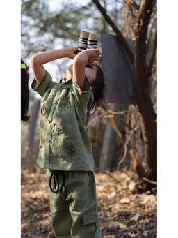 Funny Bones - Linen Trails & Tent Print Shirt & Pant (Set of 2)