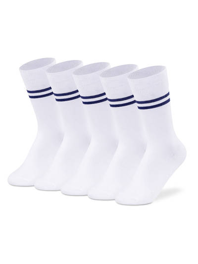 White Regular School Uniform Socks For Kids (Pack Of 5)
