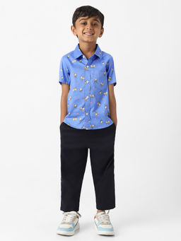 Nautinati - Boys Blue Printed Shirt And Pant (Set of 2)