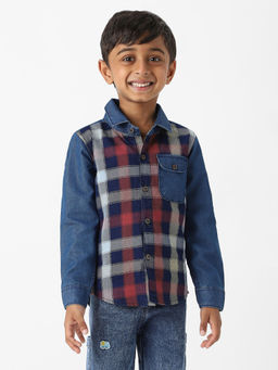Nautinati - Boys Denim Plaid Shirt