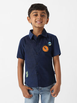 Nautinati - Boys Navy Blue Corduroy Shirt