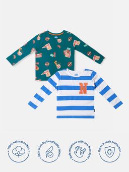 Nautinati - Boys Cotton Printed T-Shirt (Pack of 2)