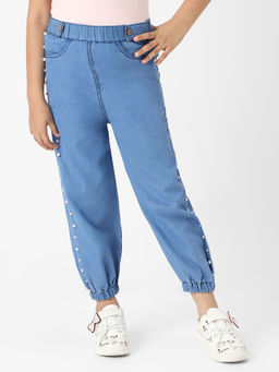 Nautinati - Girls Cotton Denim Jogger