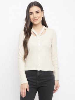 Latin Quarters - Women Beige Full Sleeve Top