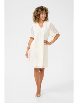 Cream - CRRubby Lace Knee Dress - White
