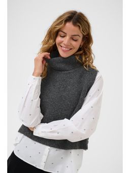 Cream - CRStarfi Short Knit Slipover Sweater - Grey