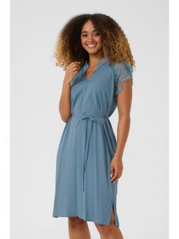 Cream - CRNola Lace Dress with Belt - Blue