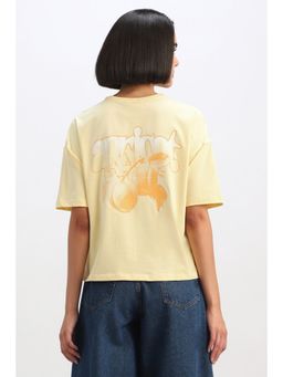Allen Solly - Women Yellow Graphic Print Casual T-Shirt