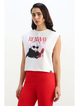 Allen Solly - Women White Graphic Print Casual T-Shirt