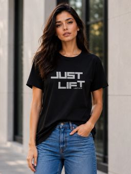LEOTUDE - Women's Loose Fit Polyester Typography T-Shirt