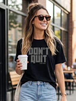LEOTUDE - Women's Loose Fit Polyester Typography T-Shirt