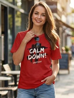 LEOTUDE - Women's Loose Fit Polyester Printed T-Shirt