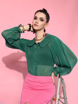STREET 9 - Green Sheer Shirt