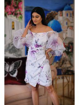 Attic Salt - White Hand Printed Soul Party Dress