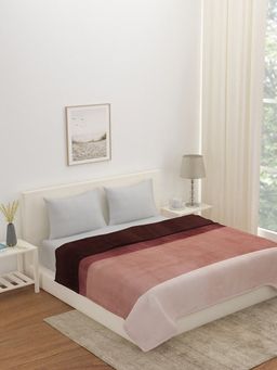 At Home by Nilkamal - Arliss Double Bed Blanket|150 GSM|Pack of 1 Blanket|220 x 240 cm|Brown
