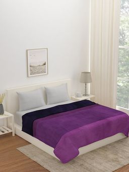 At Home by Nilkamal - Arliss Double Bed Blanket|150 GSM|Pack of 1 Blanket|220 x 240 cm|Purple