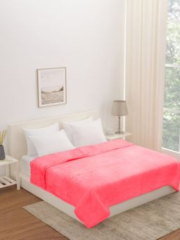 At Home by Nilkamal - Arliss Single Bed Blanket|150 GSM|Pack of 1 Blanket|150 x 240 cm|Coral