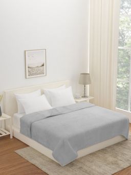 At Home by Nilkamal - Arliss Single Bed Blanket|150 GSM|Pack of 1 Blanket|150 x 240 cm|Light Grey
