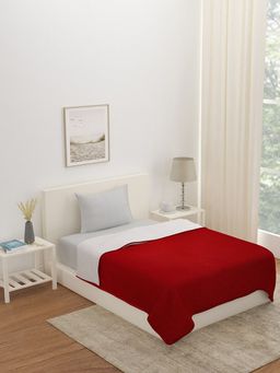 At Home by Nilkamal - Arliss Single Bed Blanket|150 GSM|Pack of 1 Blanket|150 x 240 cm|Red